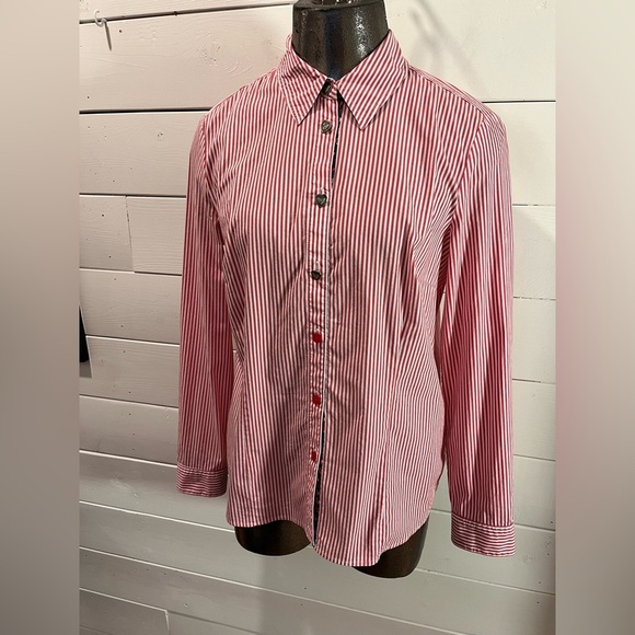 Red Striped Heart Button Shirt – Rabe size 40 - Picture 8 of 12